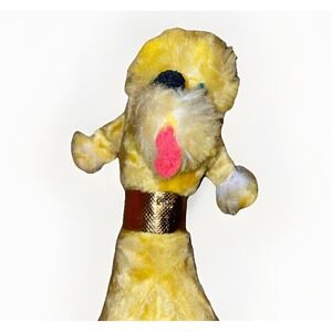 1950s Vintage Stuffed Yellow Poodle Dog  20 Inches  Tall